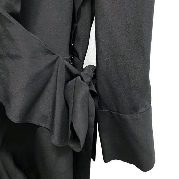 Diane Von Furstenberg Black Silk V-Neck Jumper - Picture 3 of 4